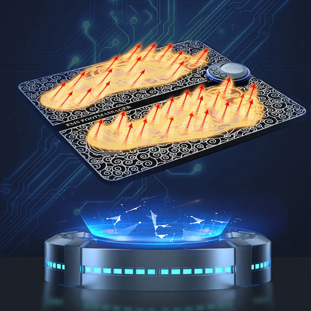 Electric Foot Massager Pad – EMS Pulse Muscle Stimulation Device for Pain Relief and Relaxation