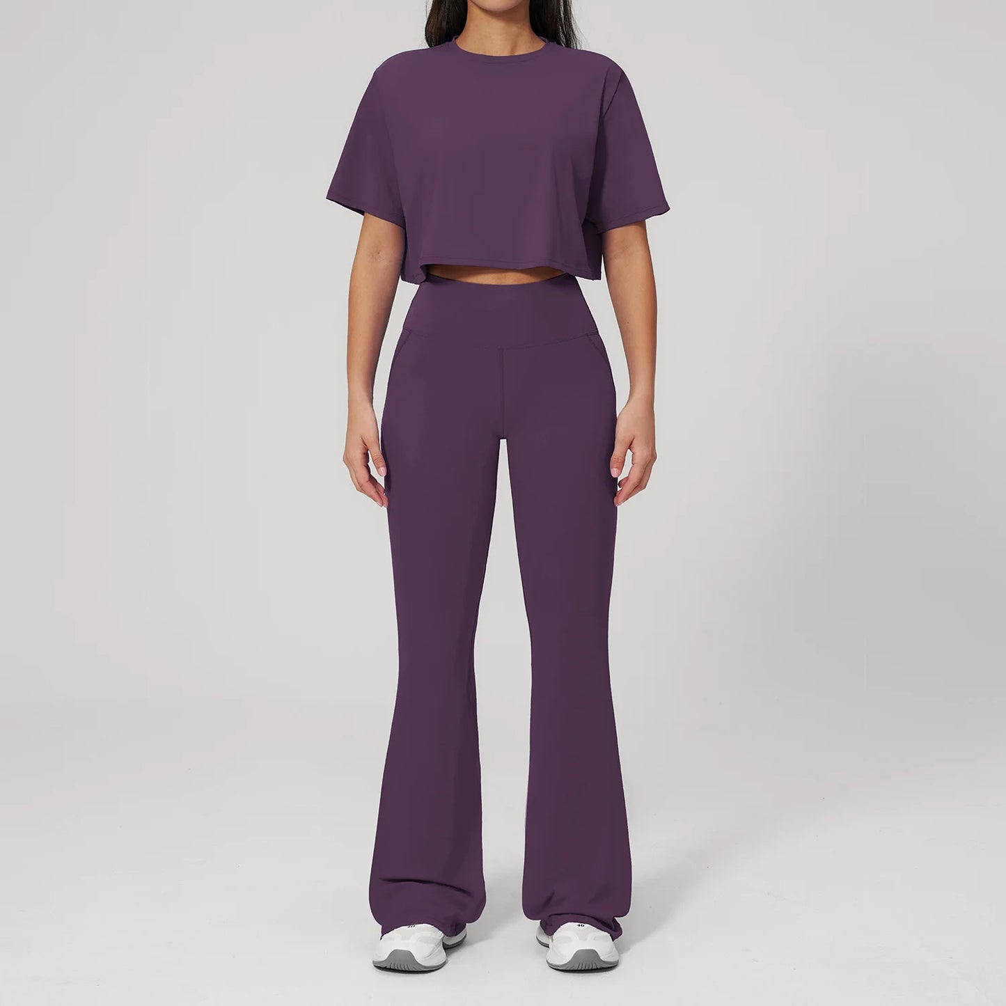 Women's 2-Piece Seamless Yoga Set – Leggings & Crop Top