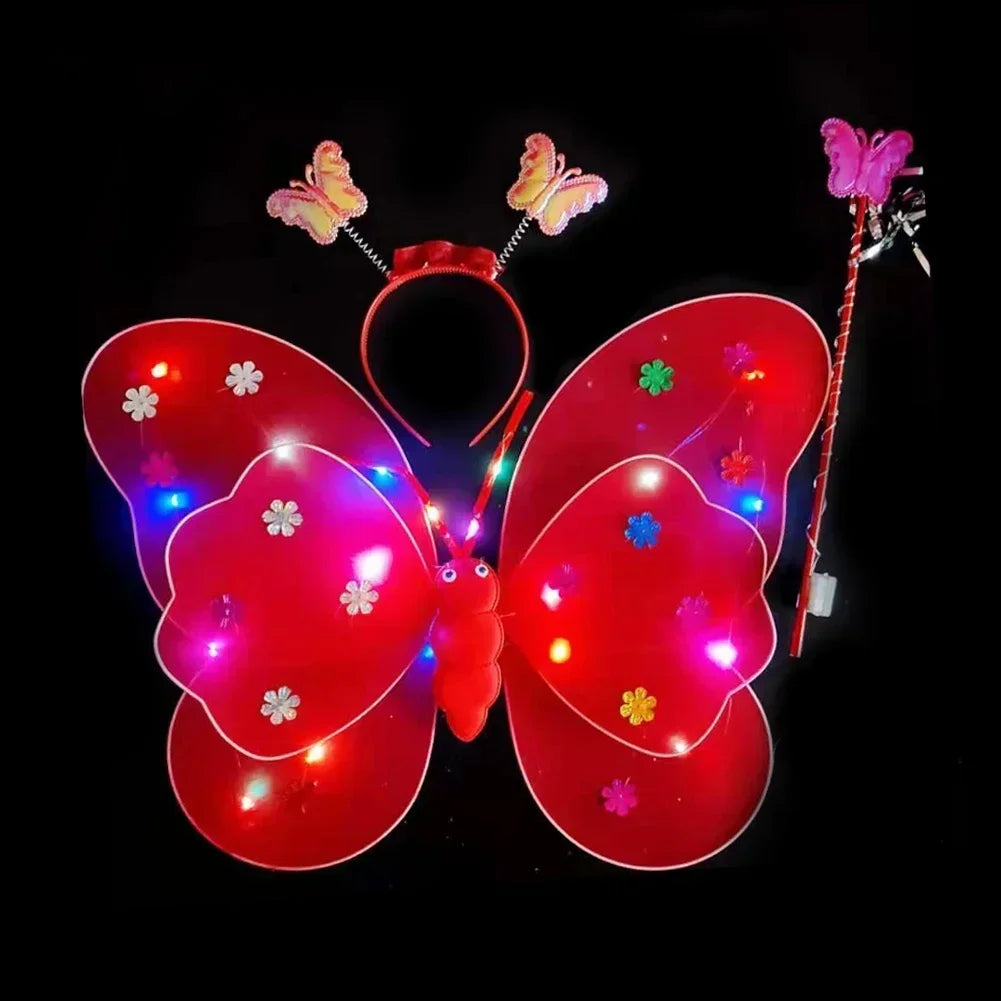 LED Glowing Butterfly Wings Costume Set for Girls
