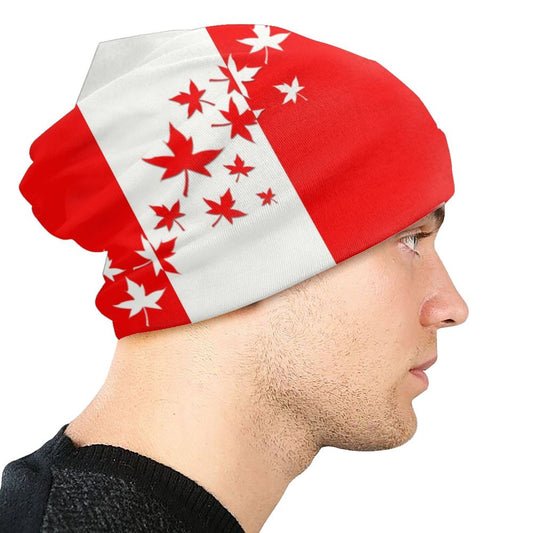 Flag Of Canada Skullies Beanies Caps For Men Women Unisex Cool Winter Warm Knitted Hat Adult Canadian Patriotic Bonnet Hats