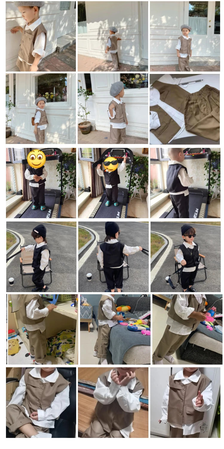 Boys 3-Piece Streetwear Clothing Set — Vest, Top & Pants