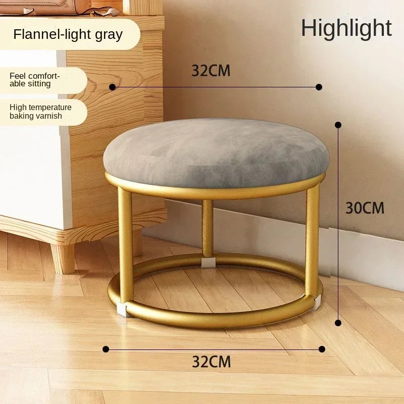 Small, Stackable, Round Household, Light Luxury and Modern, Simple, Living Room, Sofa Low Stool, Shoe  Door,  Changing