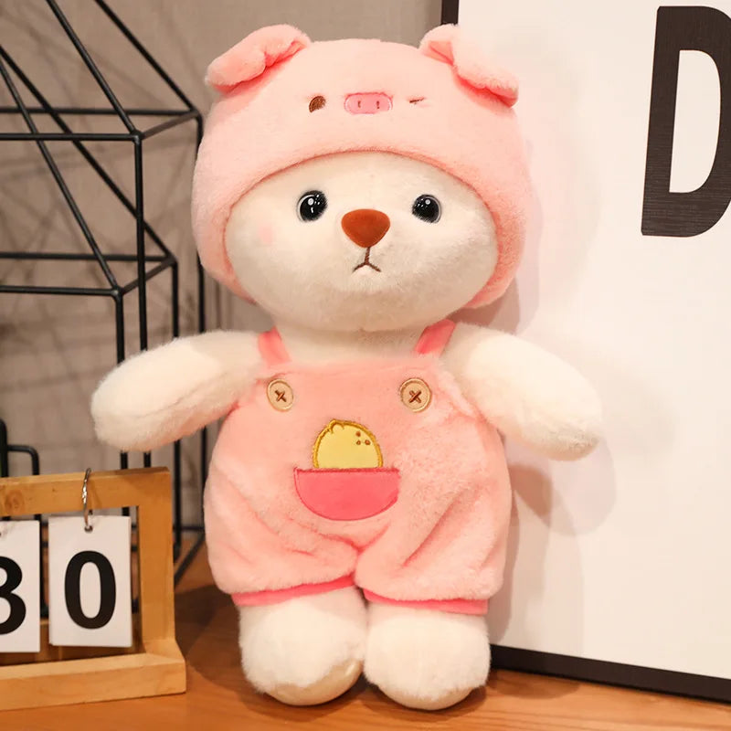Anime Plush Toy 25/35cm – Jointed Bear, Bunny, Duck, Shark, and Pig Stuffed Animal