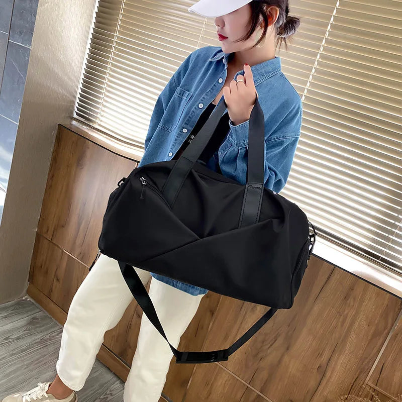 Women’s Gym Bag with Dry Wet Pocket – Sports Travel Duffel, Yoga Fitness Shoulder Tote, Swimming Weekend Bag with Shoe Compartment