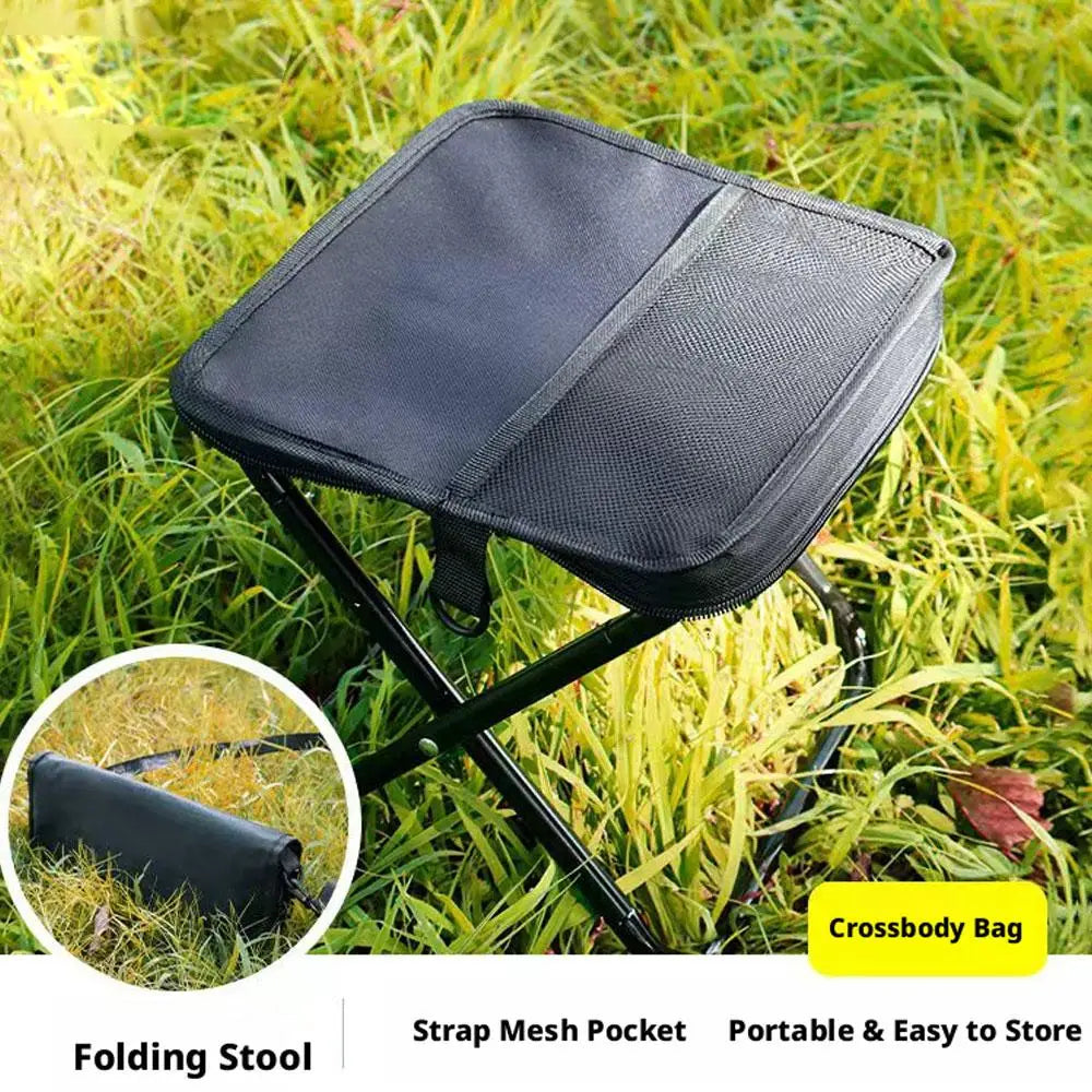 Portable Folding Camping Stool with Shoulder Bag – Lightweight Outdoor Seat for Hiking, Fishing & Picnic