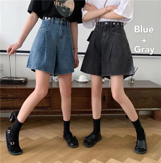 Short Jeans Fashion Streetwear High Waist Wide Leg Denim Shorts Jorts Summer Outfits for Women 2024