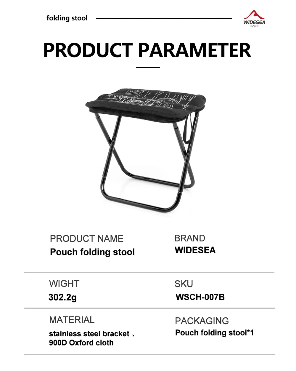 Portable Folding Camping Stool – Lightweight Outdoor Seat | 100KG Capacity | Hiking & Travel