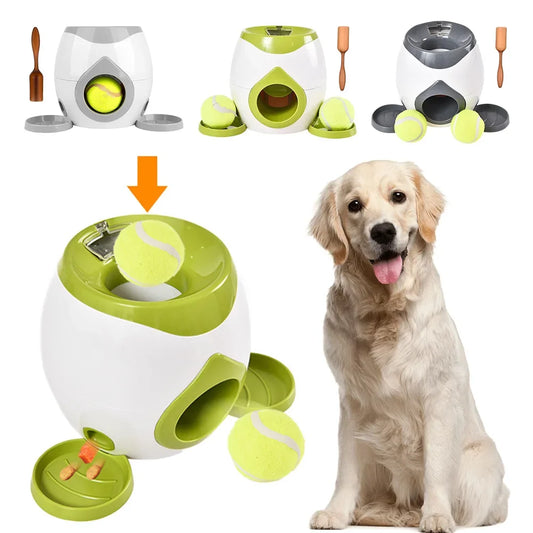 Dog Interactive Treat Dispenser Puzzle Toy with Tennis Ball Reward System