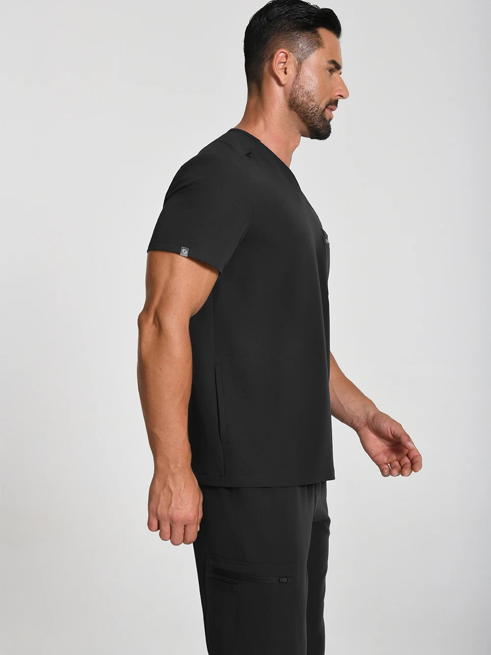 Men's Silver Ion Antibacterial Scrubs Set — Soft Stretch 2-Piece Medical Uniform