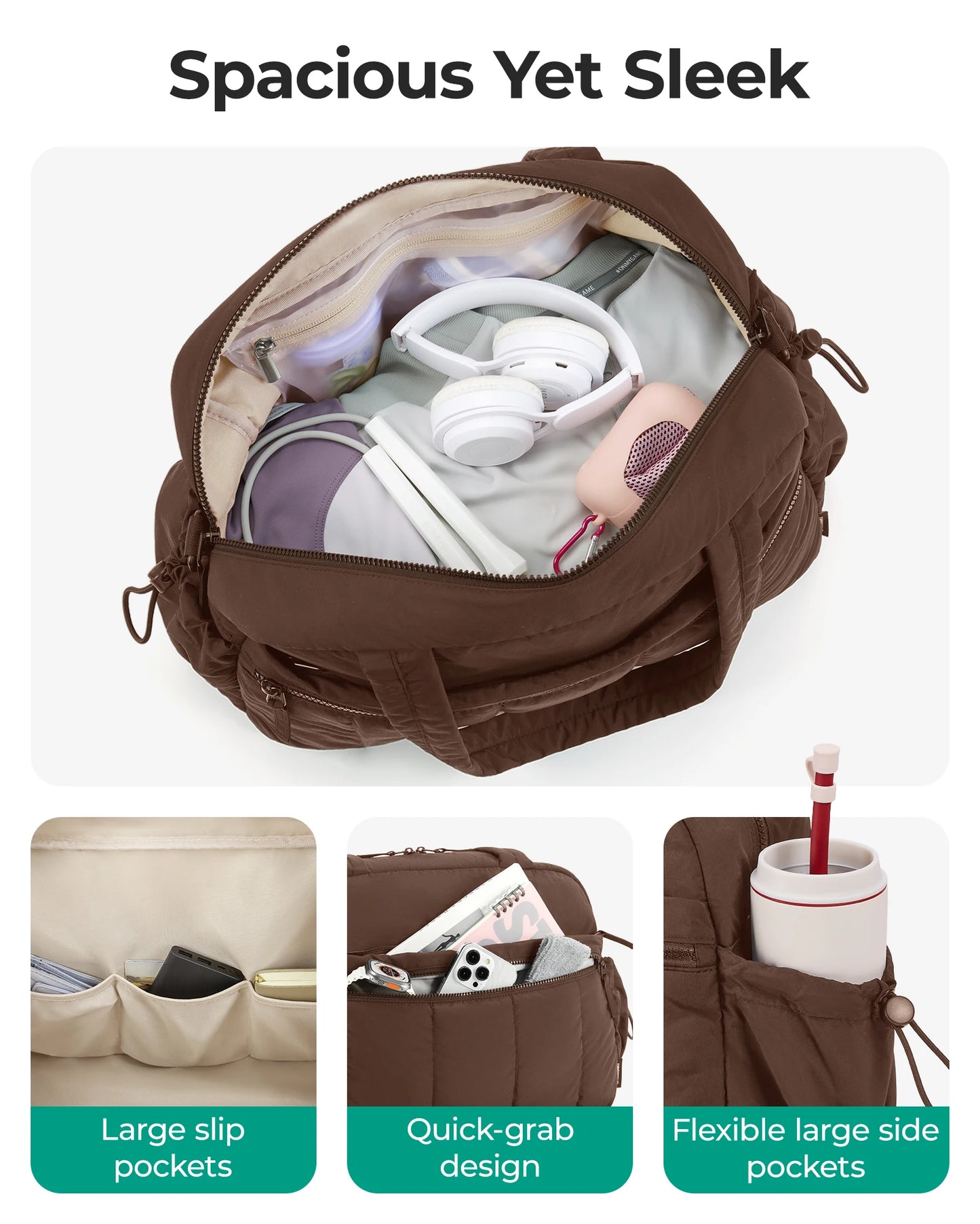 Women’s Travel Duffle Bag with Wet Pocket – Lightweight Water-Resistant Weekender & Gym Carry-On Bag