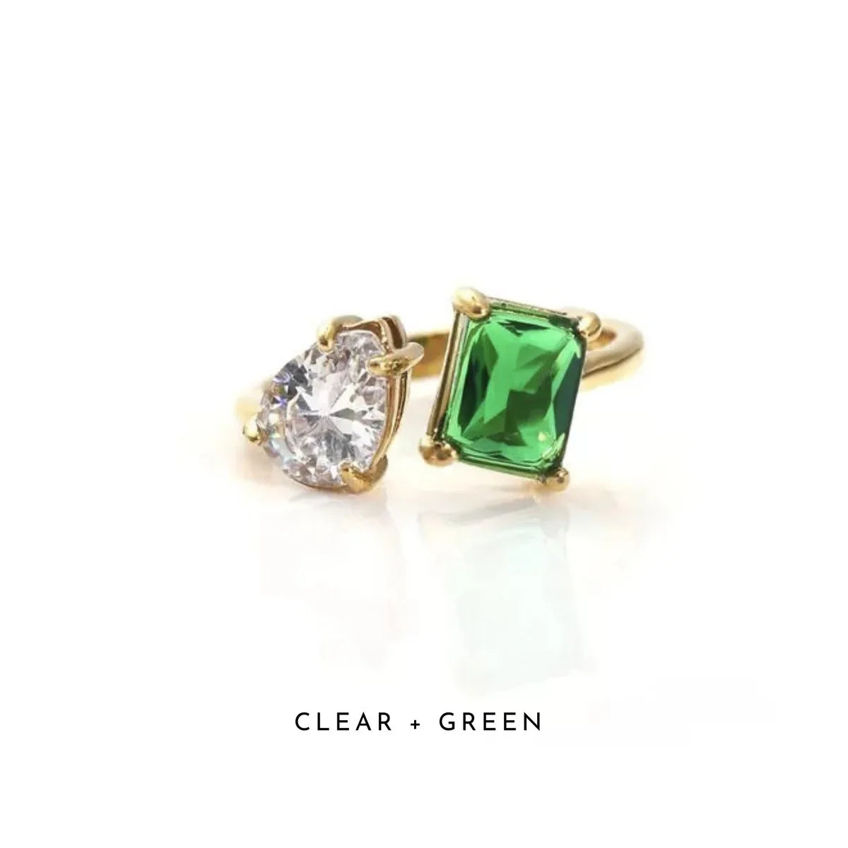 Adjustable Geometric Zircon Ring