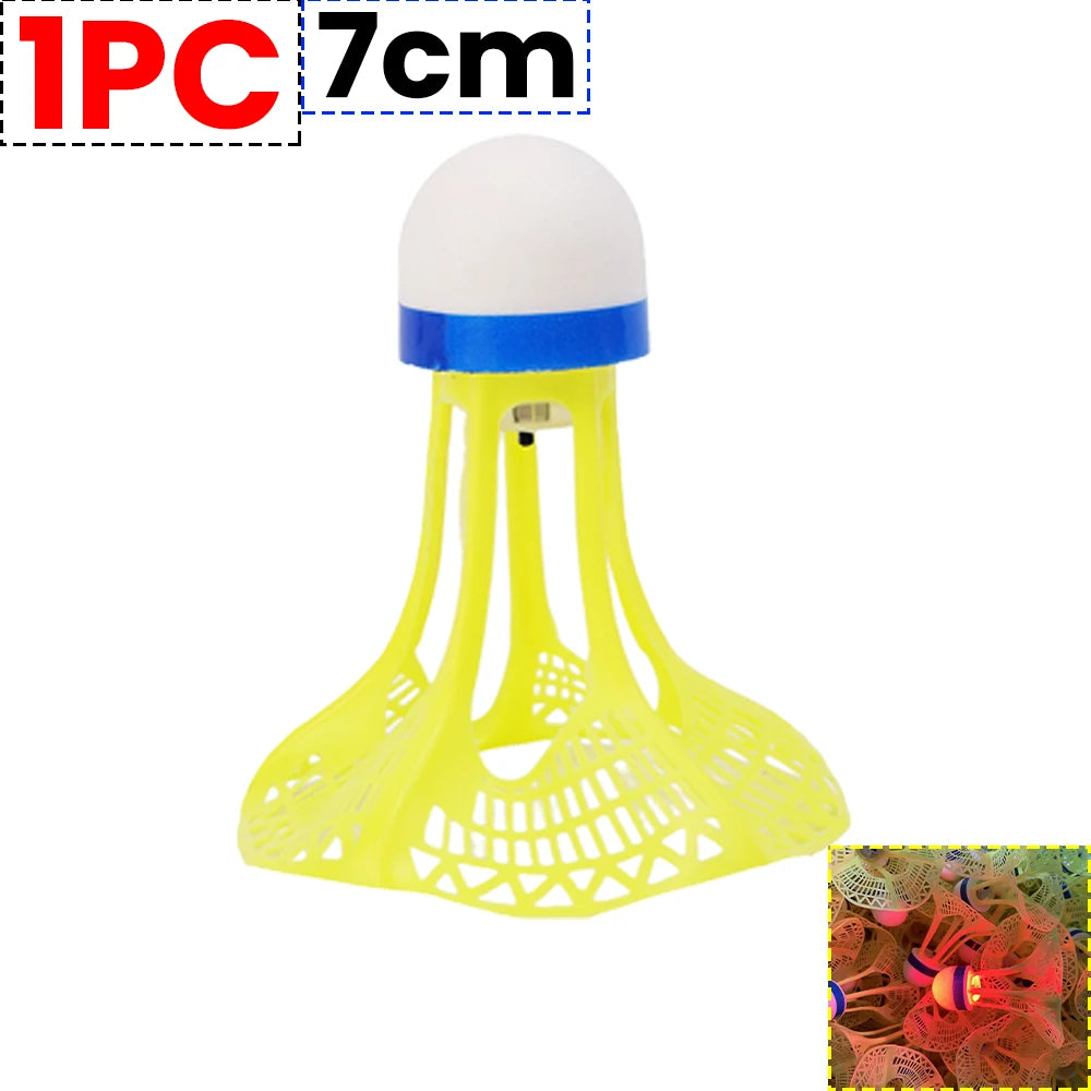 12 or 1 PCS LED Light-Up Badminton Shuttlecocks – Colorful Luminous Foam Badminton Balls for Kids and Sports