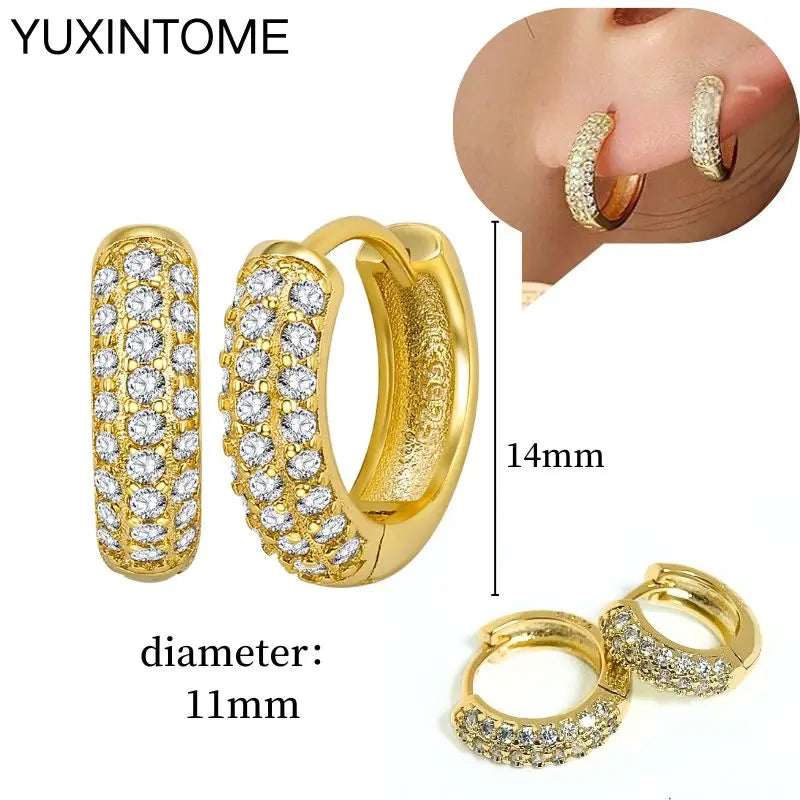 925 Sterling Silver Multi-Turn Hoop Earrings with White Zircon, Fashion Punk Jewelry for Women