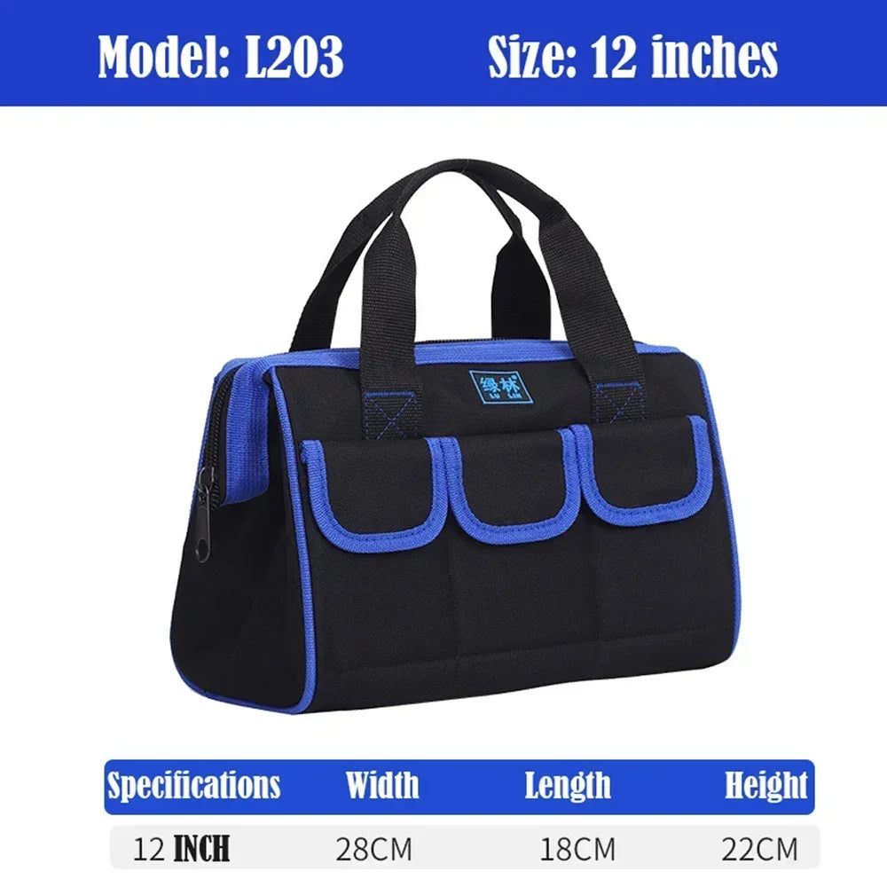Large Oxford Cloth Tool Bag, Thickened Heavy-Duty Multi-Functional Tool Organizer for Electricians, Carpenters & Repairs