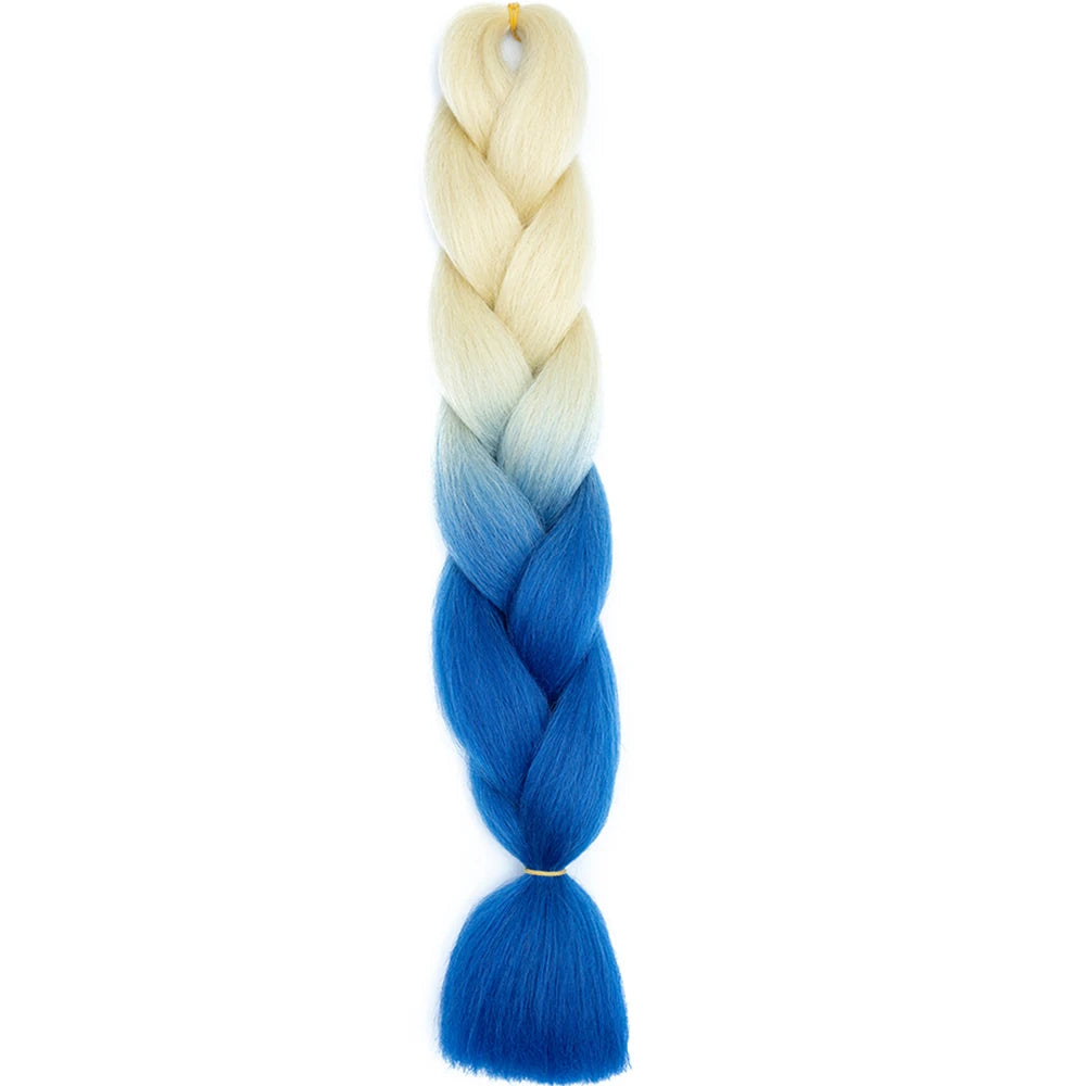 GlowStrands 24” Jumbo Braids for Kids & Adults – Ombre Kanekalon Hair Extensions, Easy Styling & Natural Feel