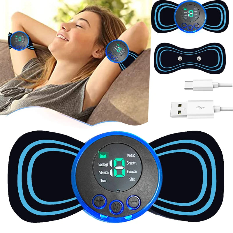 Compact Full Body Massage Set – Foot Pad, Precision Massage Pen & Adhesive Patch for Neck, Back & Targeted Relief