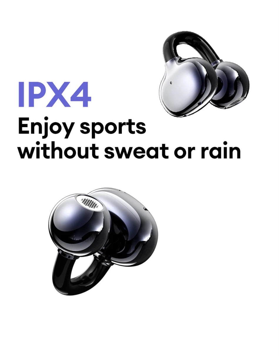 Lenovo LE302 Wireless Bluetooth 6.0 Clip-On Earbuds with HiFi Stereo Sound and Long Battery Life
