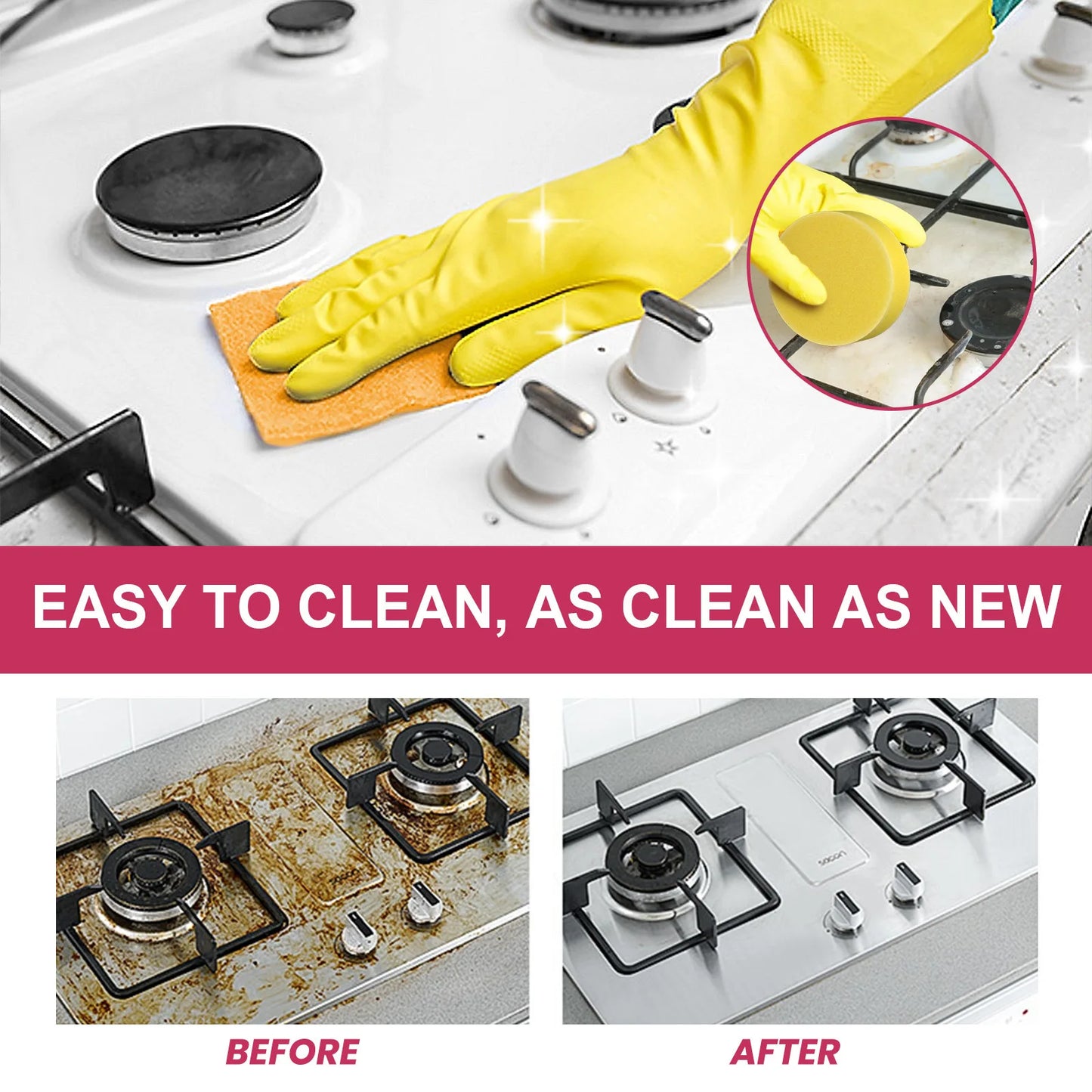 Multifunctional Kitchen Cleaning Kit – Quick & Effective Grease and Stain Remover