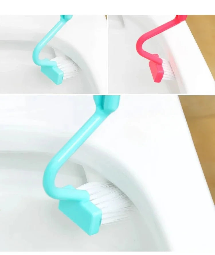 Toilet Cleaning Brush with S-Shaped Curved Handle – Corner & Edge Scrubber for Bathroom Cleaning
