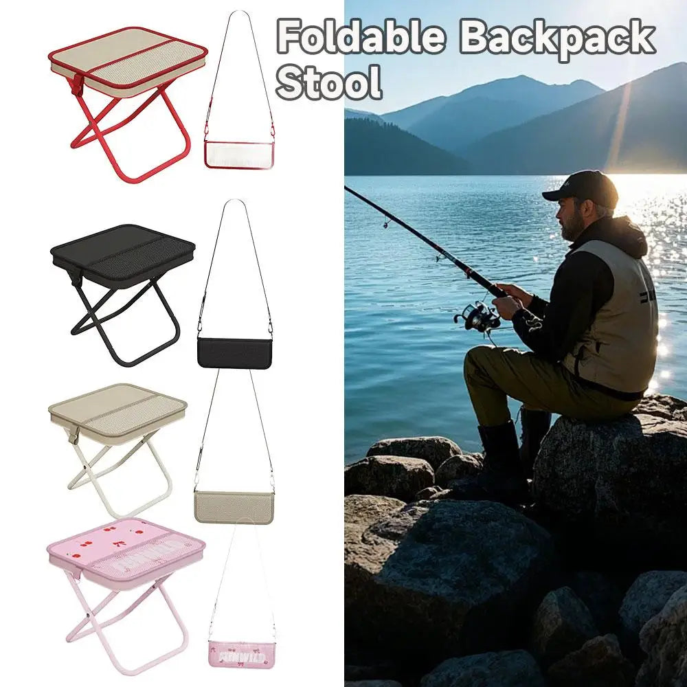 Portable Folding Camping Stool with Shoulder Bag – Lightweight Outdoor Seat for Hiking, Fishing & Picnic
