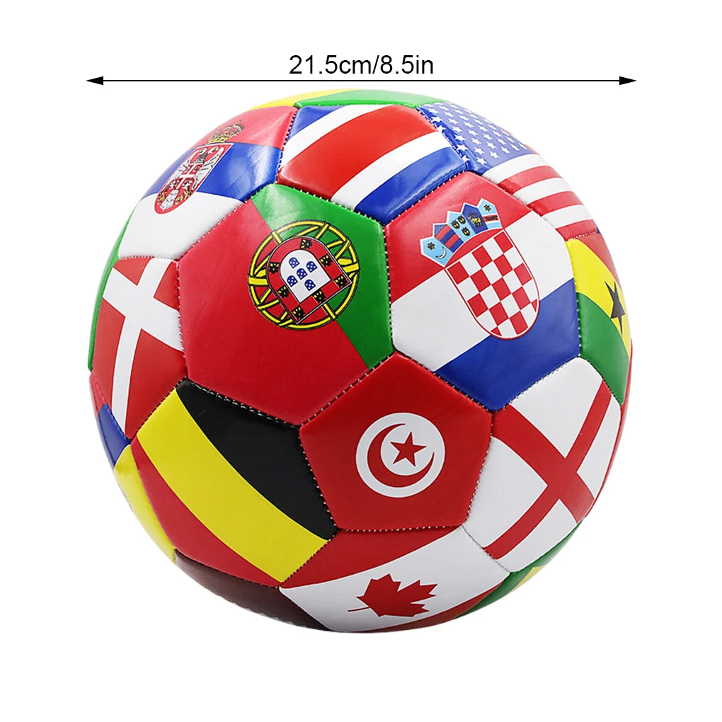 Official Size 5 Flag Print Soccer Ball – Durable PVC Football for Training, Match Play & Outdoor Games