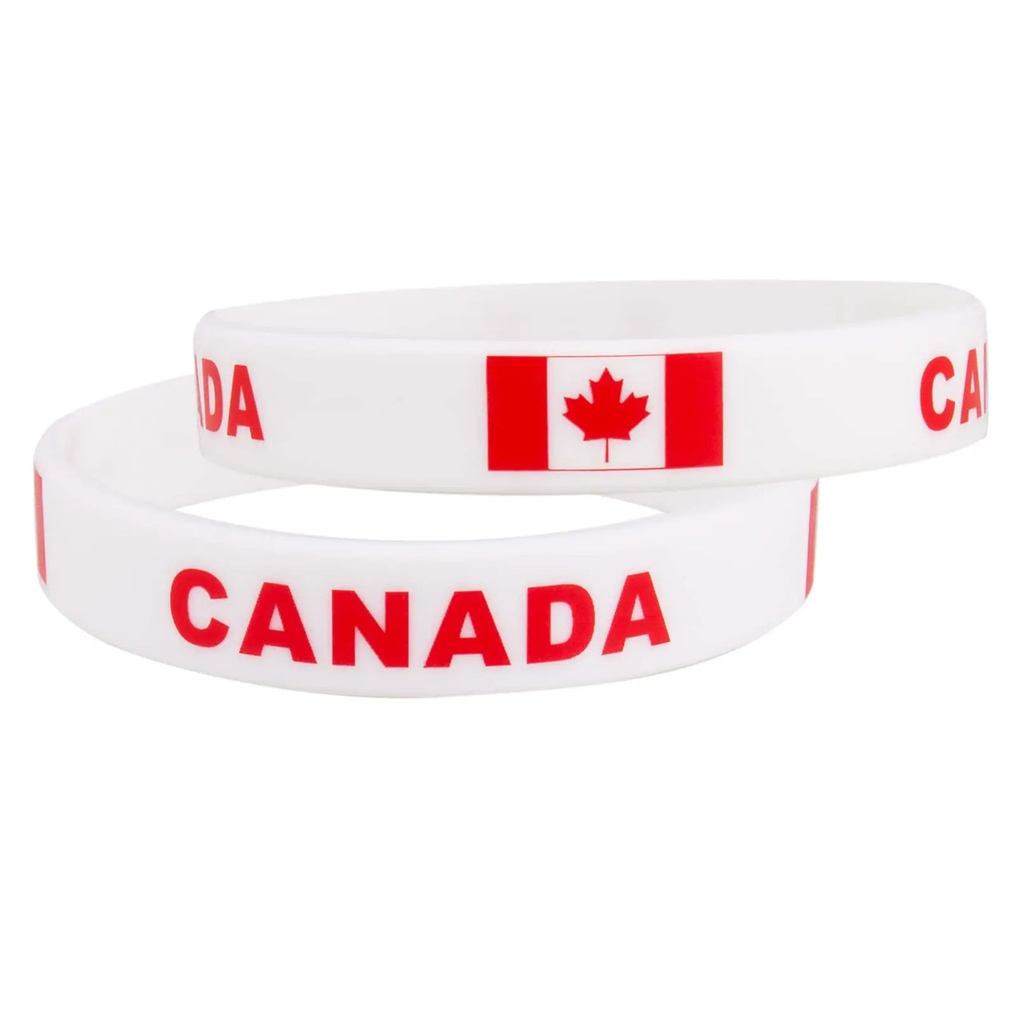 2pcs Canada Flag Silicone Bracelets Sport Game Wristbands Canadian Wrist Strap for Men Women Rubber Band Fashion Accessories