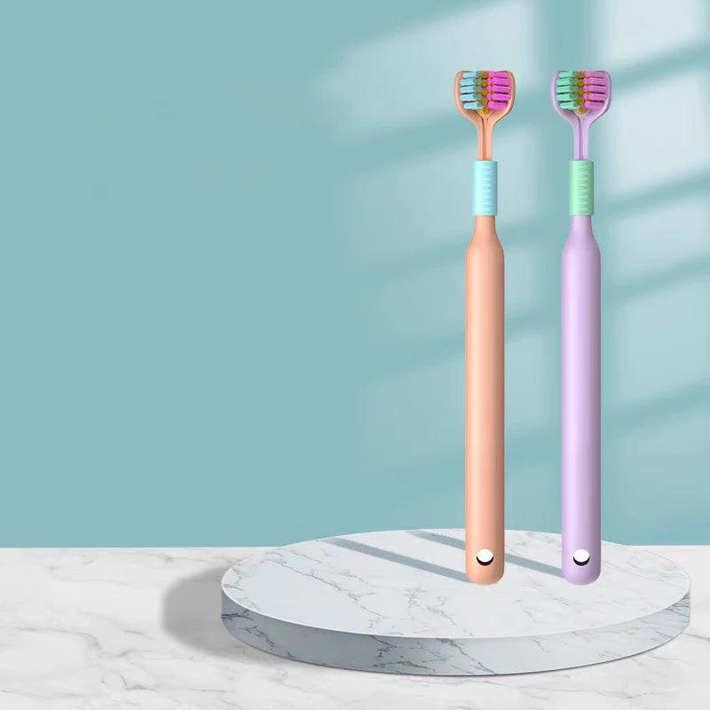 Three-Sided Toothbrush with Soft Ultra-Fine Bristles – Complete Oral Care & Gentle Teeth Cleaning