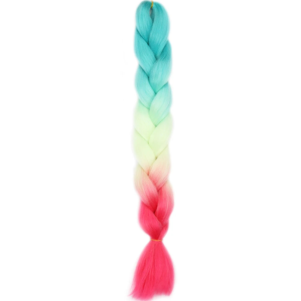 GlowStrands 24” Jumbo Braids for Kids & Adults – Ombre Kanekalon Hair Extensions, Easy Styling & Natural Feel