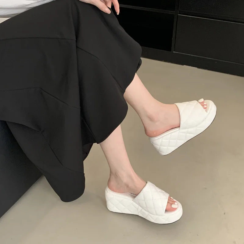 Women's Wedge Heel Slippers – Casual Summer Platform Sandals