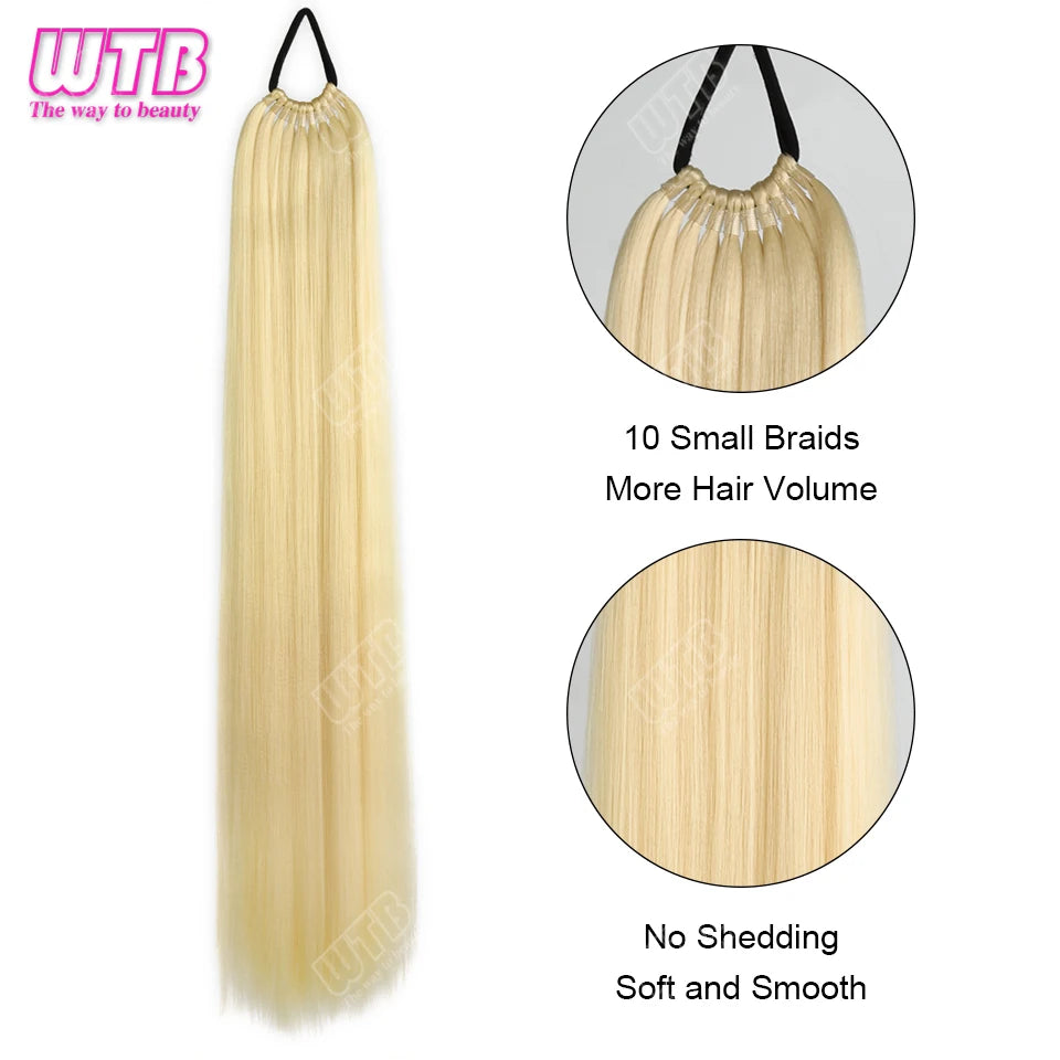 24-Inch Synthetic Braided Wig – Corn Perm Curly Ponytail, Lightweight & Natural Look for Daily Wear