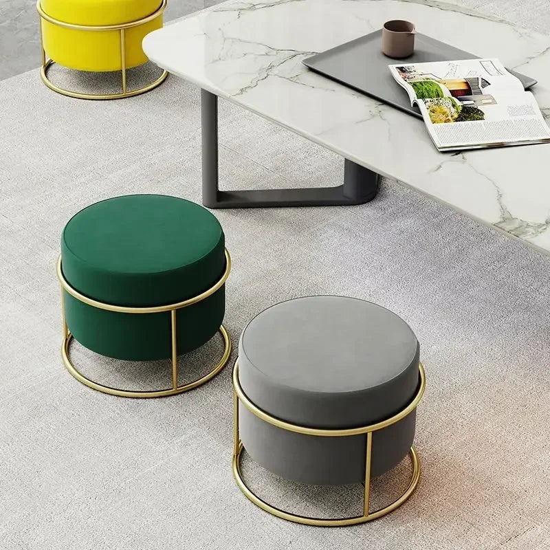 Round Stools Portable Pliant Aesthetic Morden Stools Multifunction Affordable Luxury Taburete Pegable Portatil Home Furniture