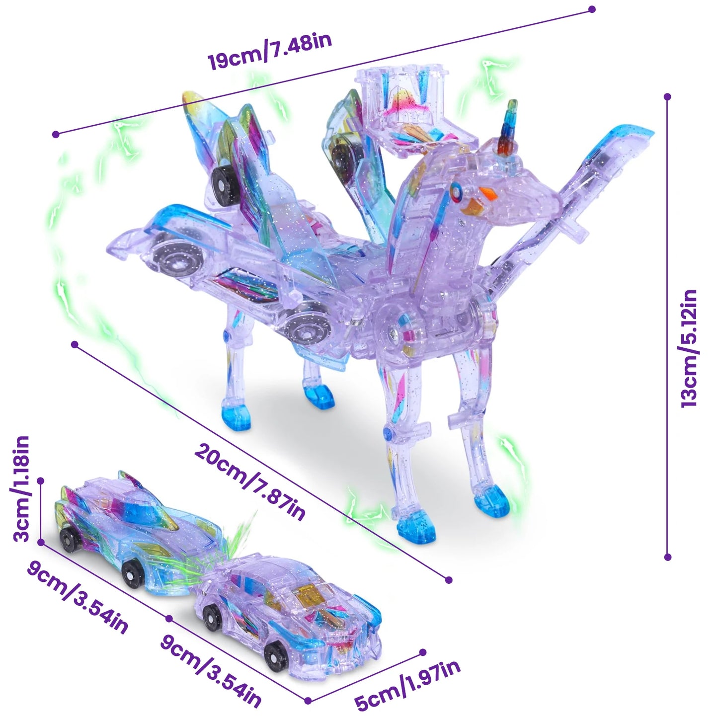 CONUSEA 2-in-1 Magnetic Shape-Shifting Deer Car Toy Set