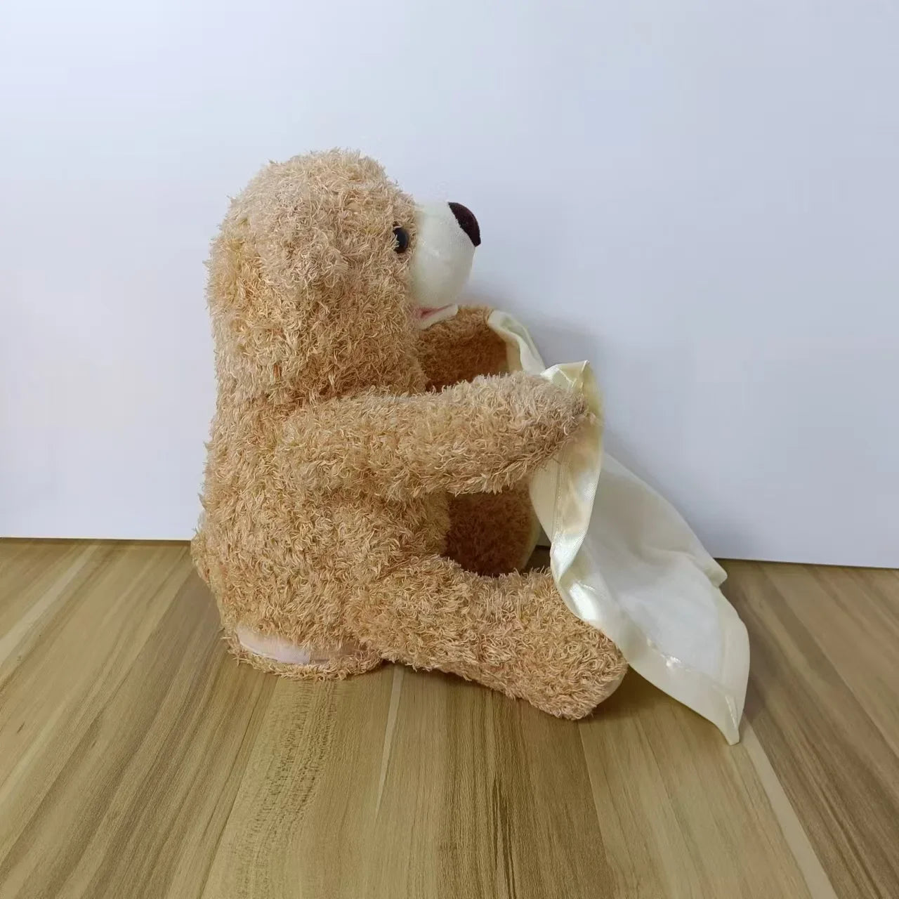 Shy Teddy Bear Electric Plush Toy – Peekaboo Talking & Moving Stuffed Animal for Kids, Baby Entertainment Gift