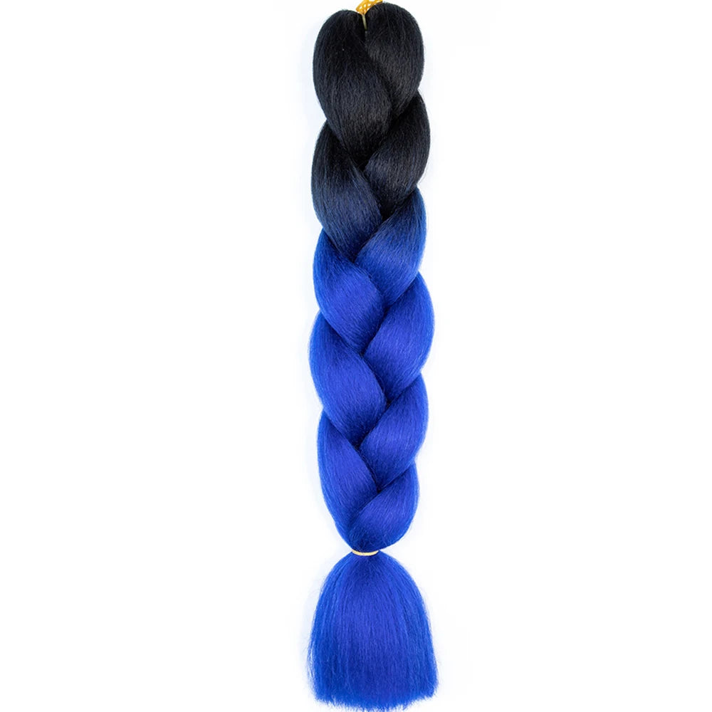 GlowStrands 24” Jumbo Braids for Kids & Adults – Ombre Kanekalon Hair Extensions, Easy Styling & Natural Feel