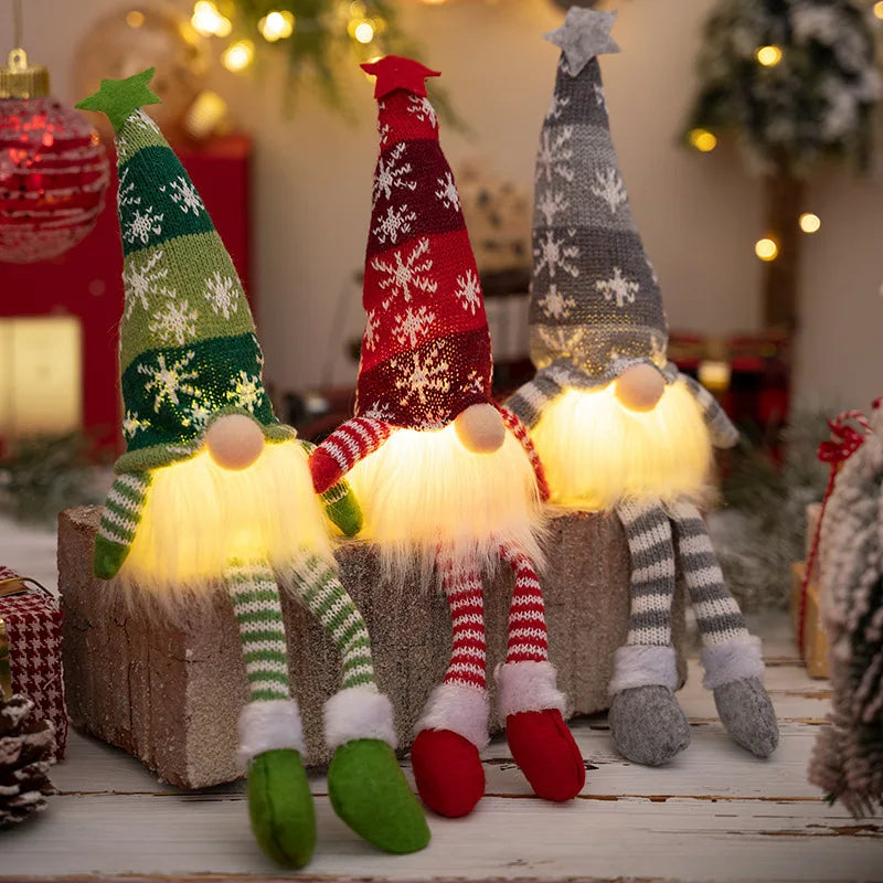 LED Faceless Doll Elf Gnome with Lights – Christmas Decoration & Holiday Gift (20cm / 30cm)