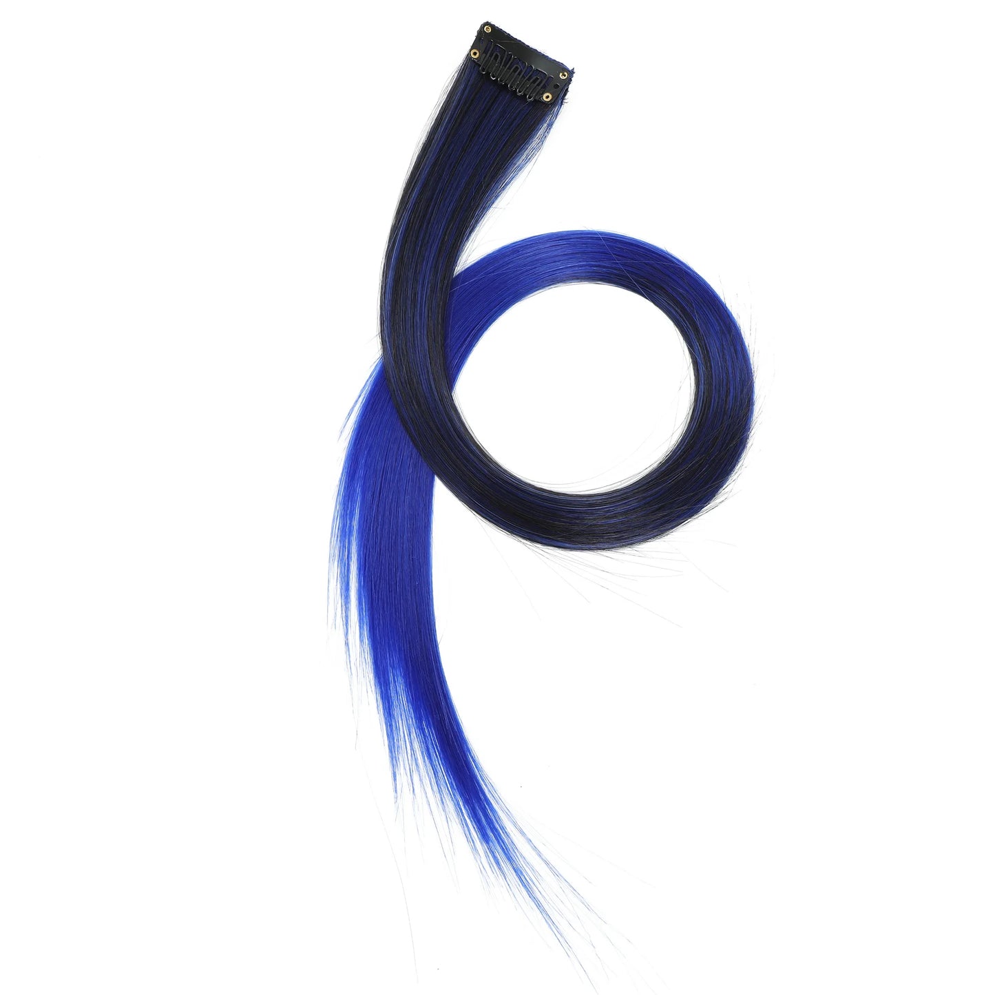 22-Inch Straight Clip-In Synthetic Hair Extensions – Colorful Highlight Hairpiece