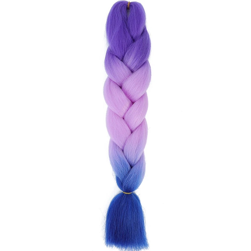 GlowStrands 24” Jumbo Braids for Kids & Adults – Ombre Kanekalon Hair Extensions, Easy Styling & Natural Feel