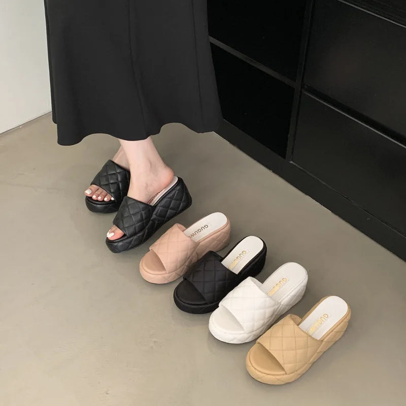 Women's Wedge Heel Slippers – Casual Summer Platform Sandals