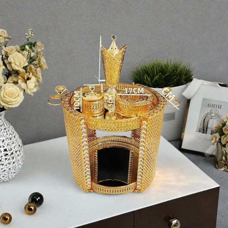 Luxury Ethiopia Eritrea Habesha Middle Eastern Coffee Table Incense Burner – Aromatherapy Stove & High-End Metal Ornament Set