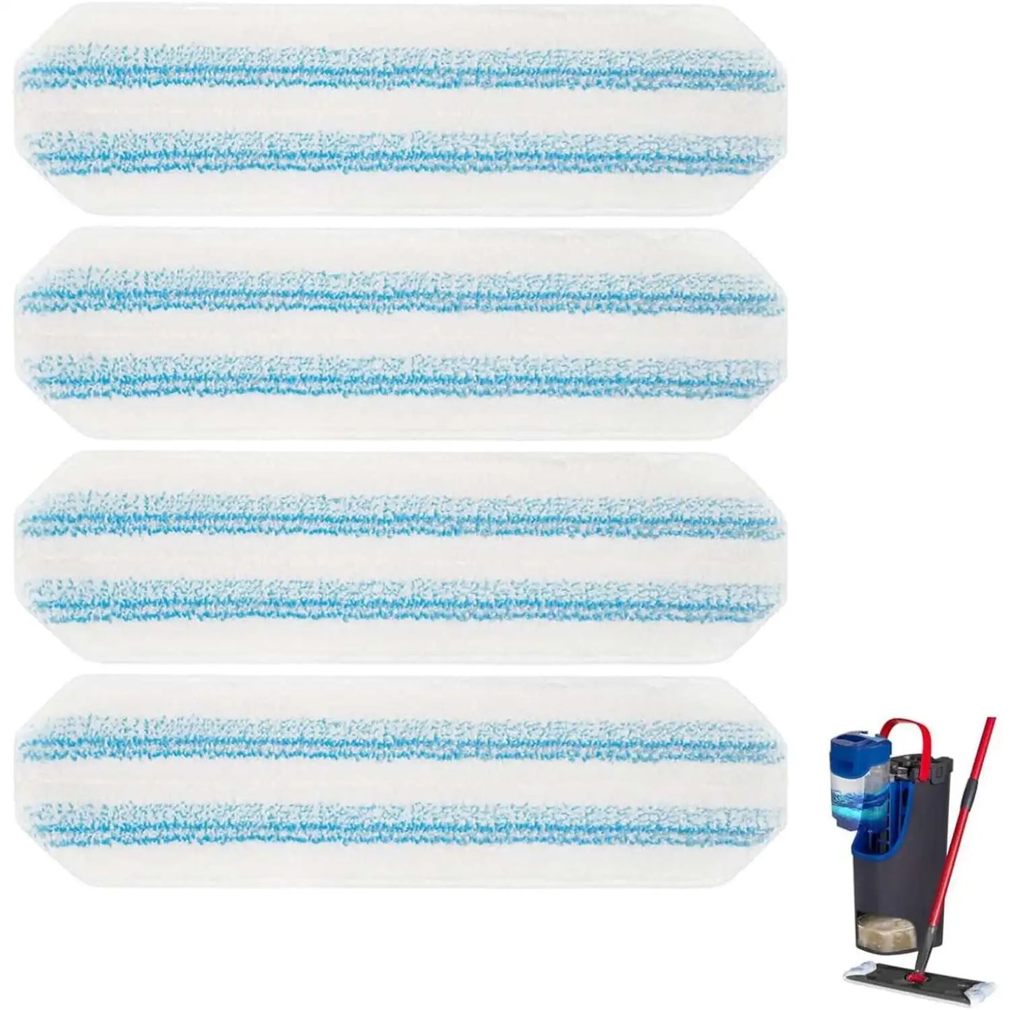 Flat Microfiber Mop Head Refill – Compatible with O-Cedar H2PrO & Vileda H2PrO, Machine-Washable Mop Cloth, Removes 99% of Bacteria