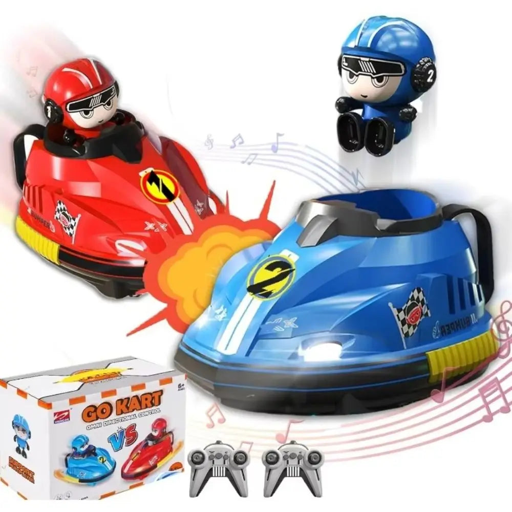 RC Battle Bumper Car Set with Music – 2-Pack Remote Control Bumper Cars with Lights