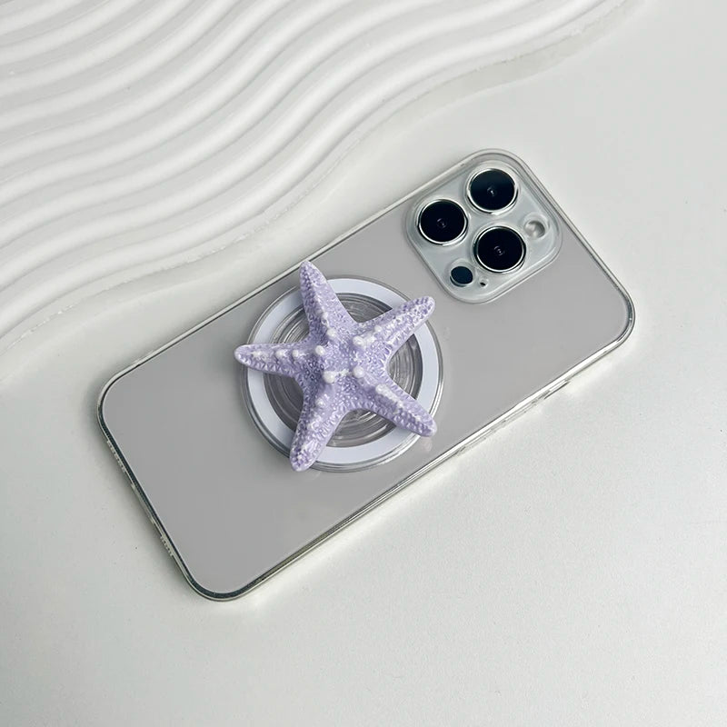 Resin Starfish Phone Grip Stand with MagSafe Magnetic or Adhesive Base