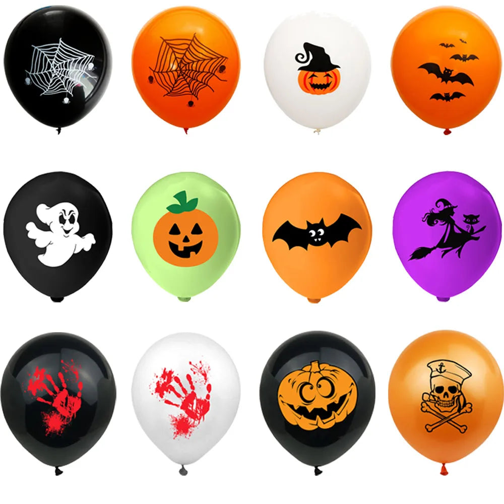 Halloween 12-Inch Latex Balloons for Spooky Party Decorations