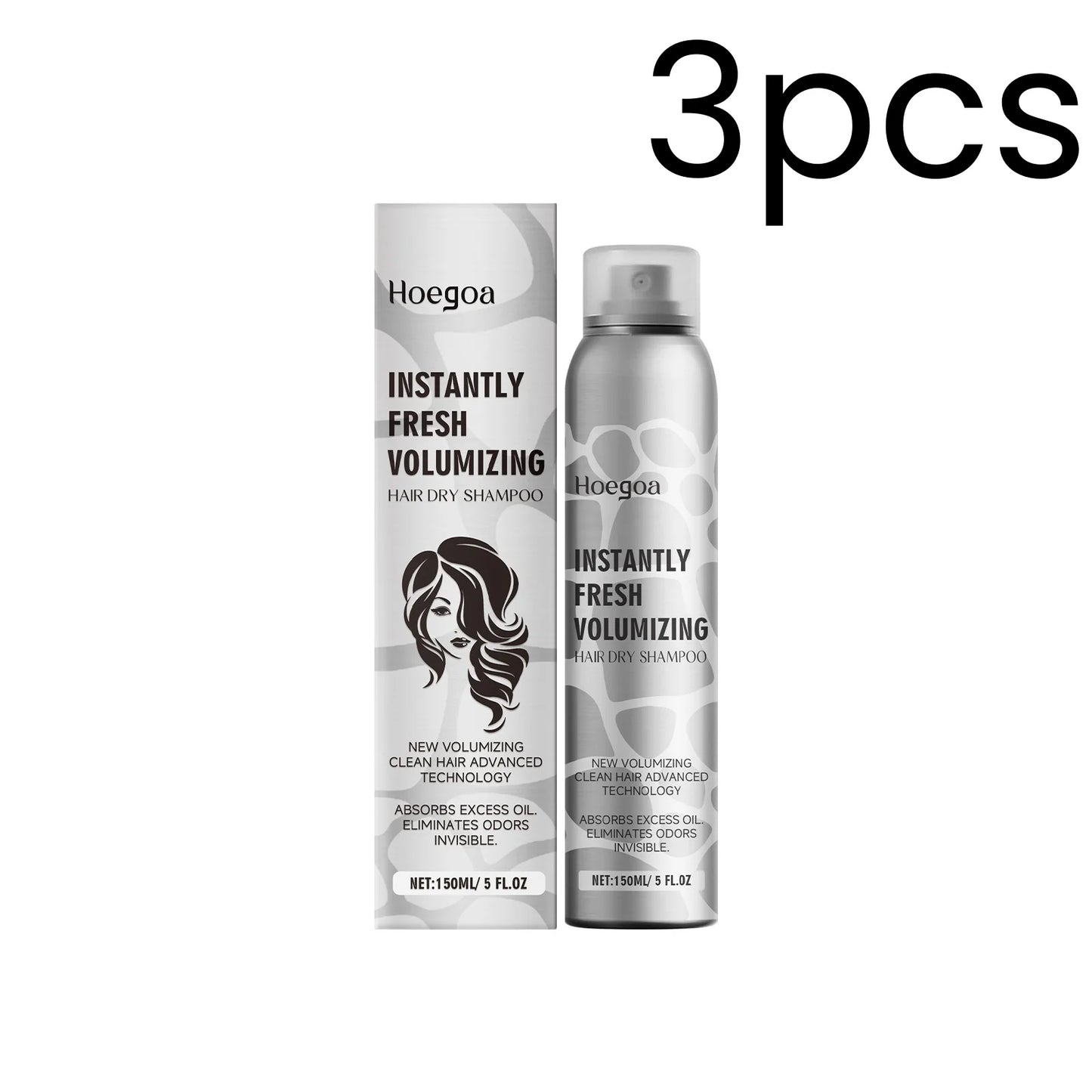 Volumizing Dry Shampoo Spray – Adds Volume, Absorbs Oil & Eliminates Odor, Instant No-Wash Hair Refresh (150ml)
