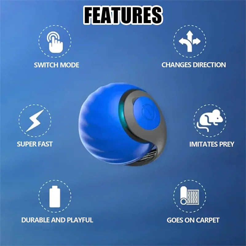 Smart Interactive Pet Toy Ball for Cats & Dogs, USB Rechargeable Automatic Rolling & Bouncing Ball