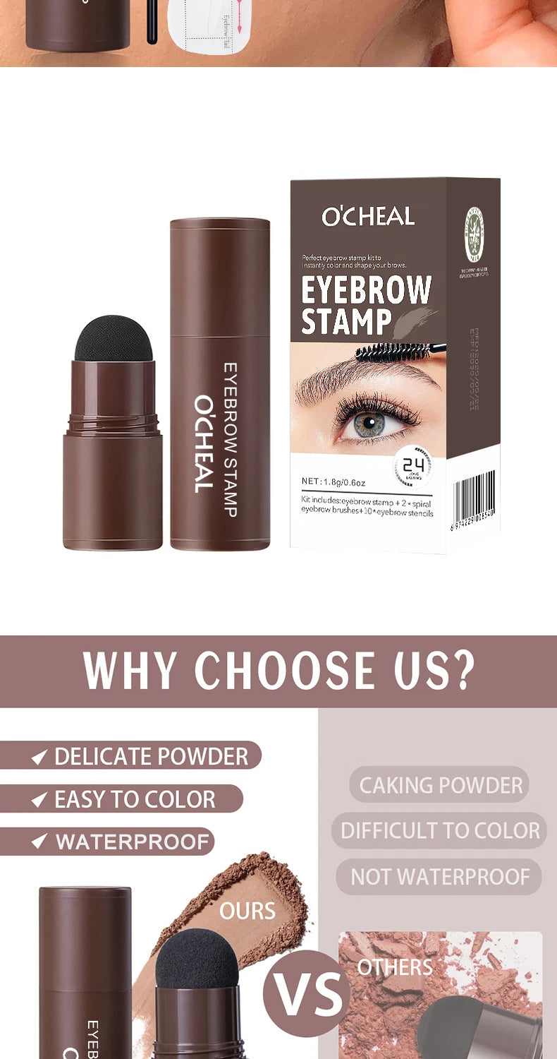 O'CHEAL Eyebrow Stamp Powder and Hairline Touch-Up Kit