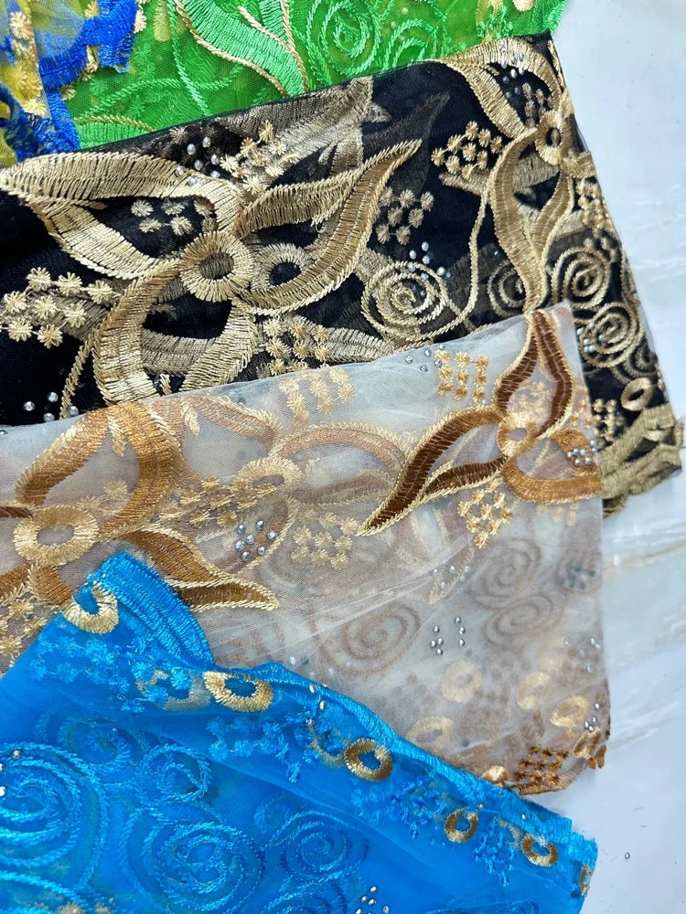 Women's Embroidered Voile Hijab Scarf