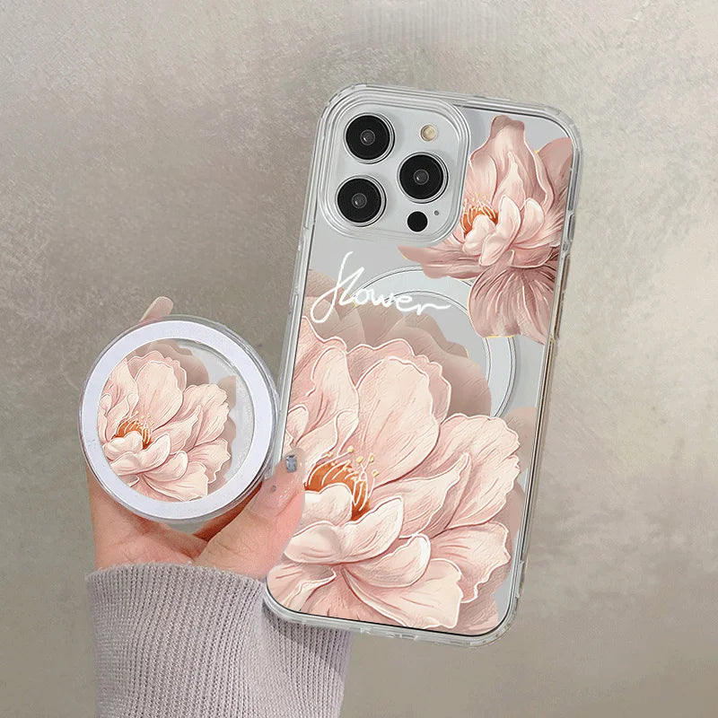 Flower Magnetic Stand Phone Case with MagSafe