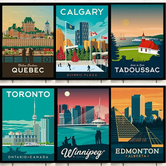 Canada Cities and Provinces Modern Wall Art Picture for Room or any Home Wall Decor
