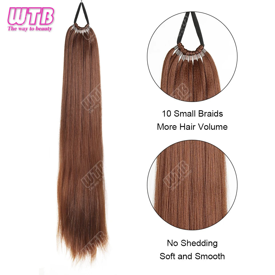 24-Inch Synthetic Braided Wig – Corn Perm Curly Ponytail, Lightweight & Natural Look for Daily Wear